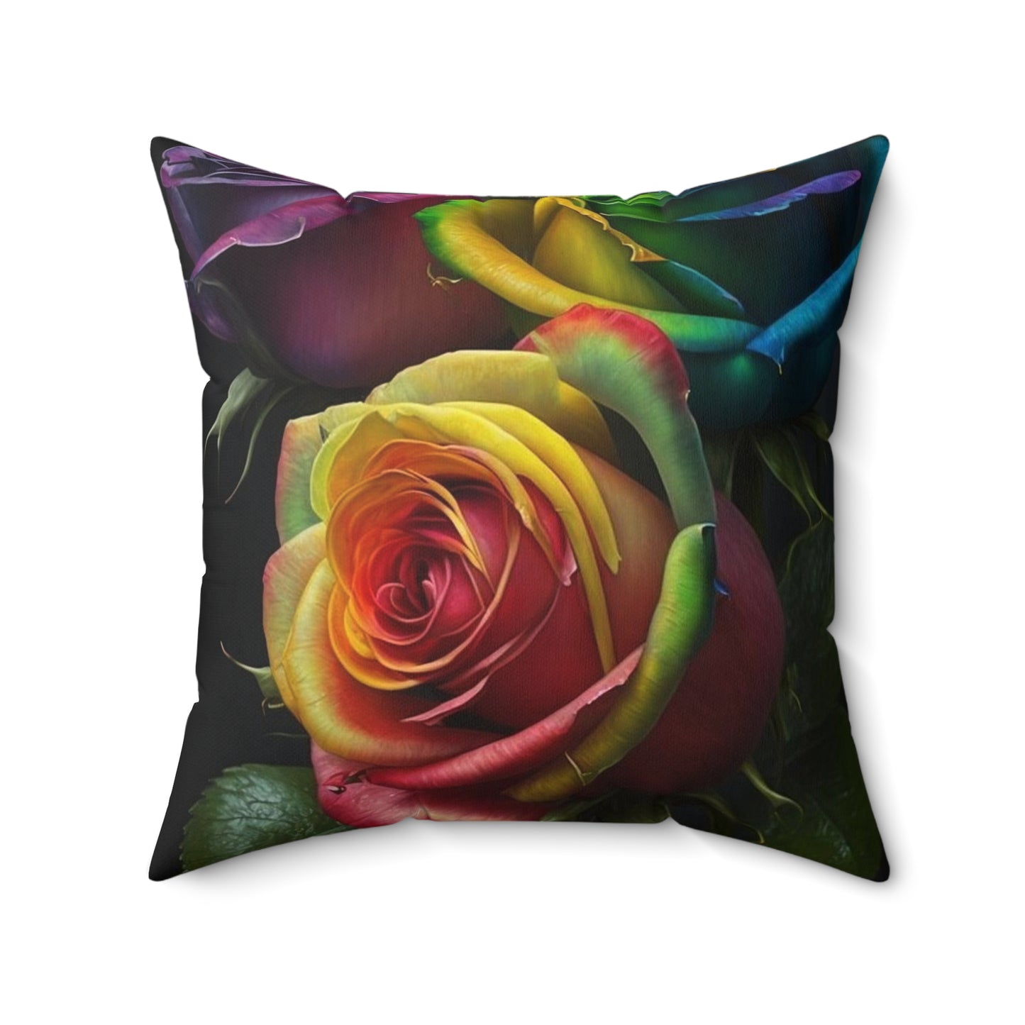 Rose Polyester Square Pillow