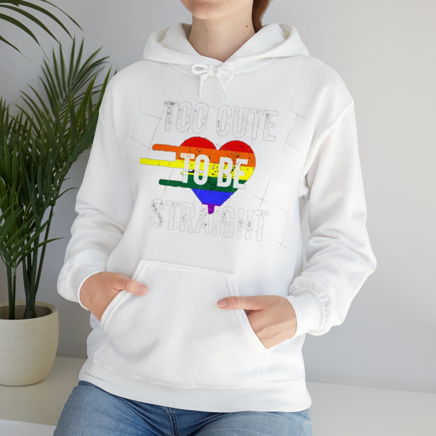 To cute to be straight Heavy Blend™ Hooded Sweatshirt