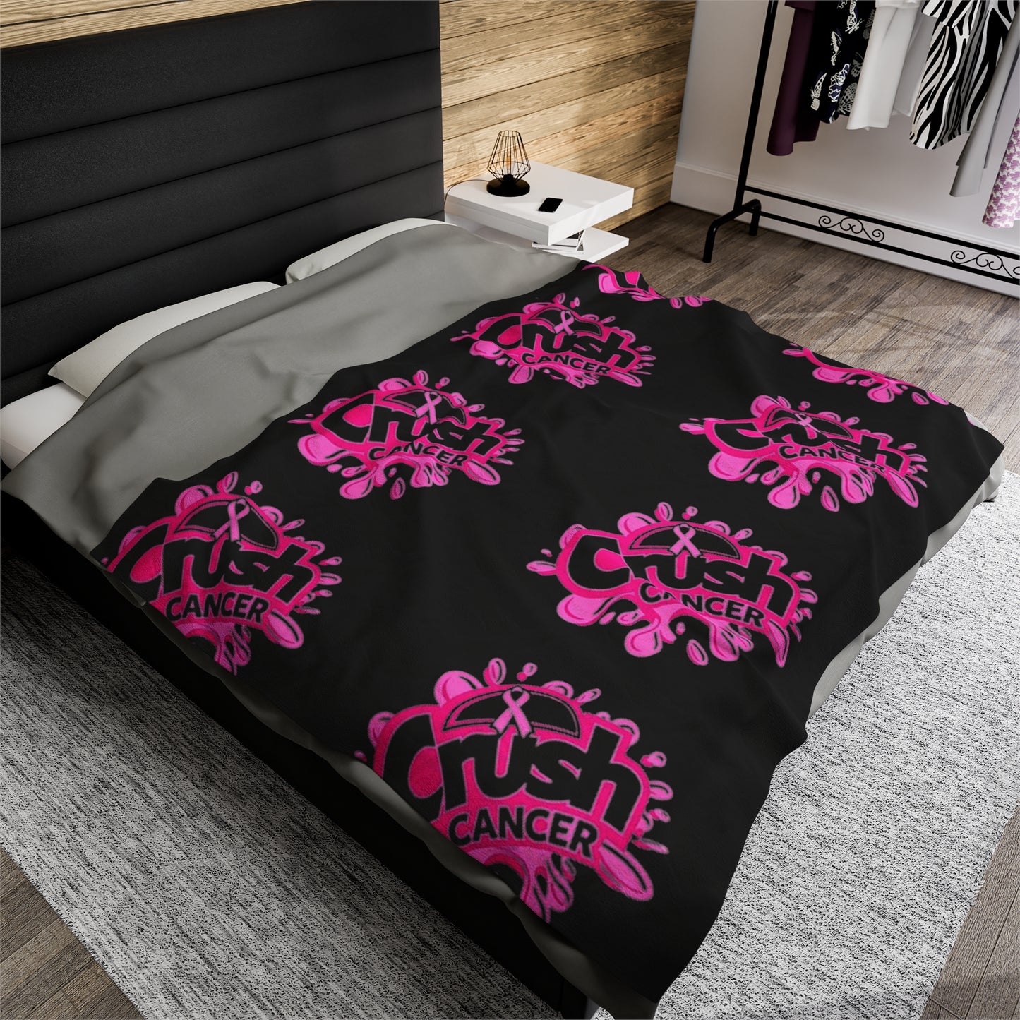 Crush cancer Velveteen Plush Blanket