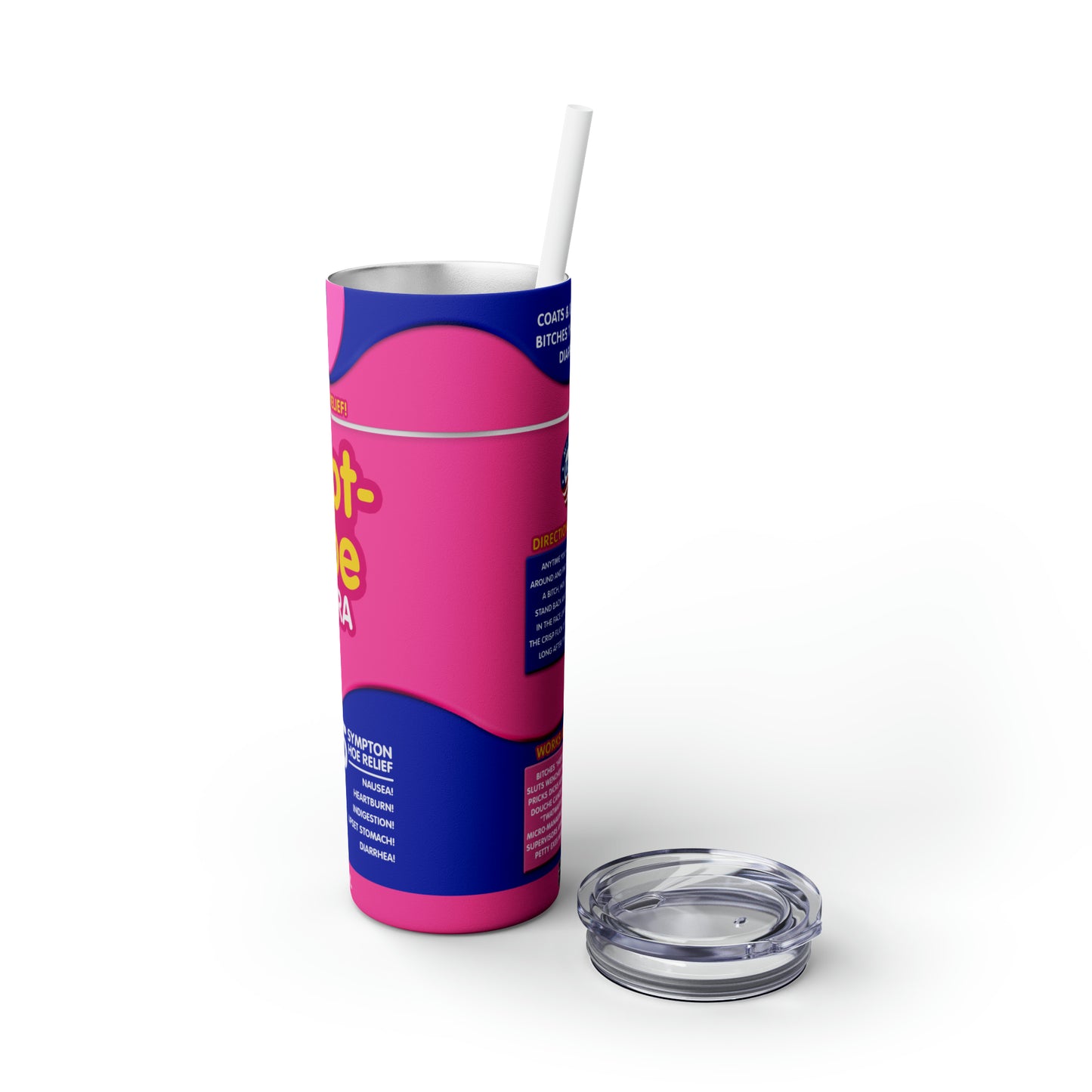 pept hoe Skinny Tumbler with Straw, 20oz