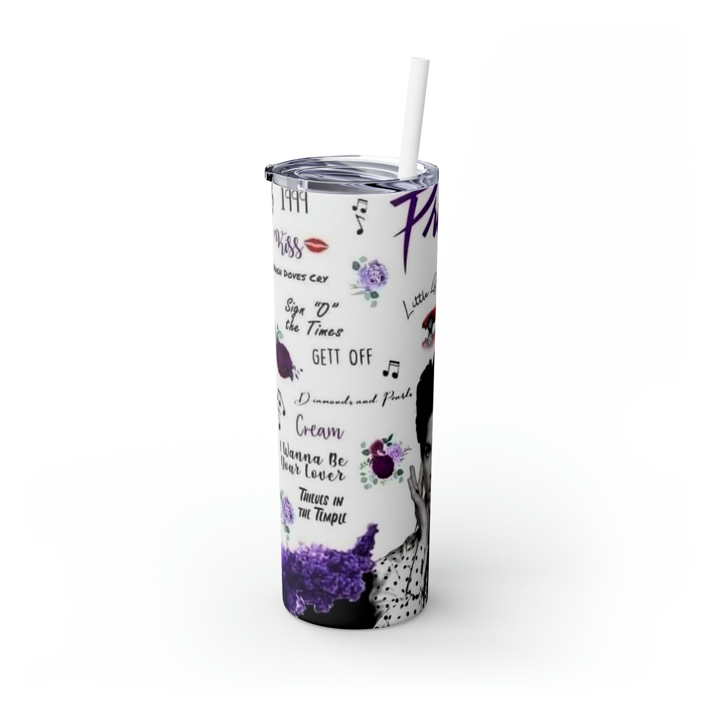 Prince Skinny Tumbler with Straw, 20oz