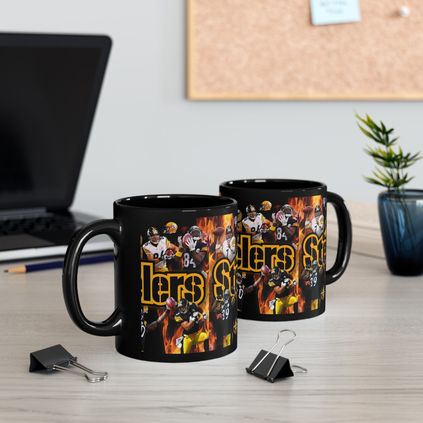 11oz Black Steelers Mug