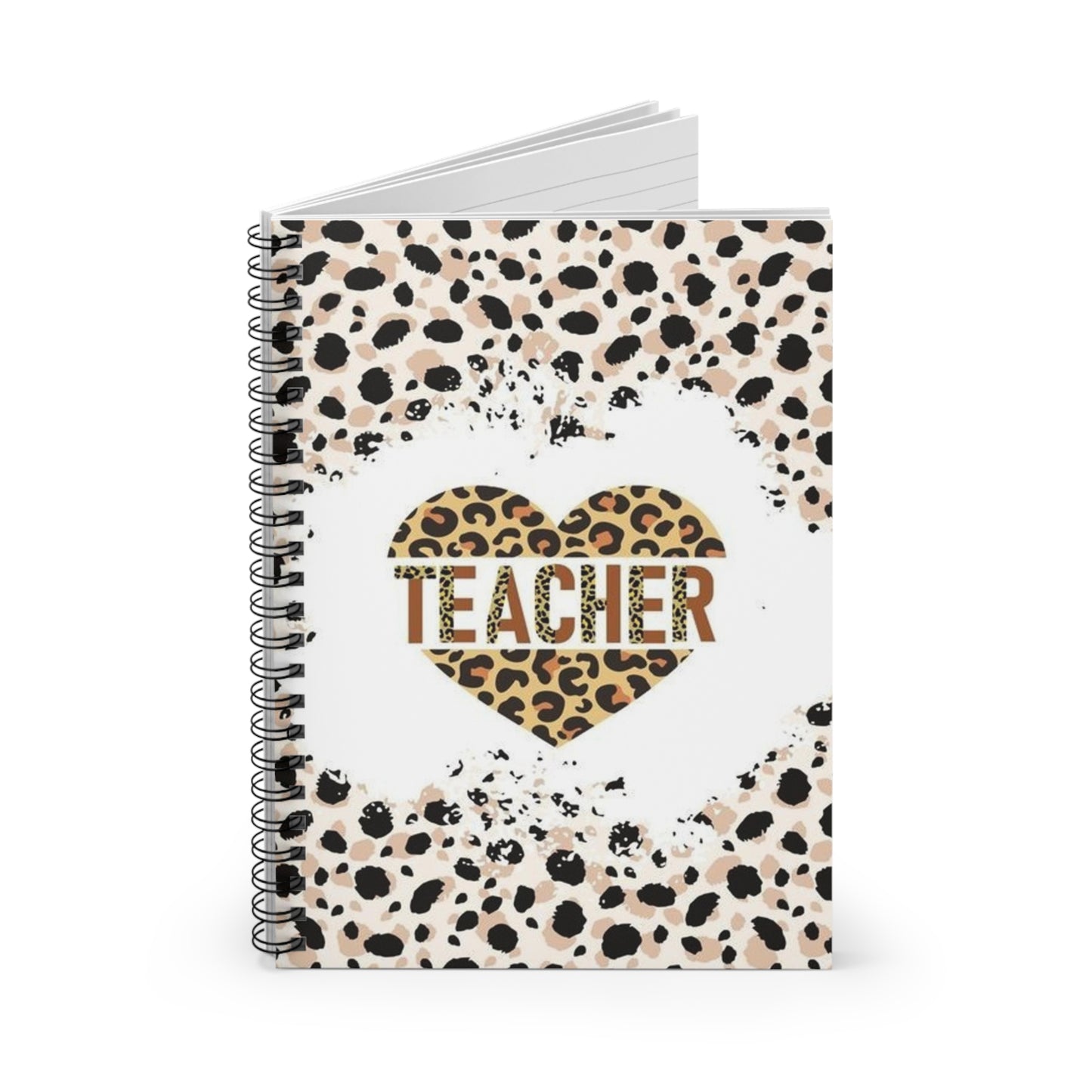 Leopard Teacher Spiral Notebook - Ruled Line