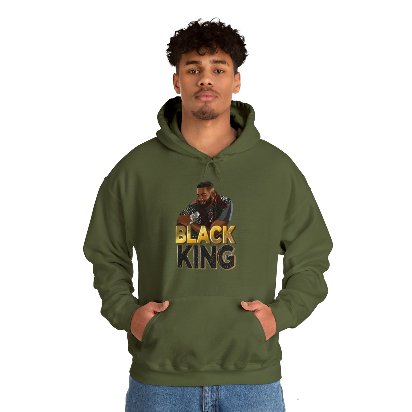 Black King Heavy Blend™ Hooded Sweatshirt