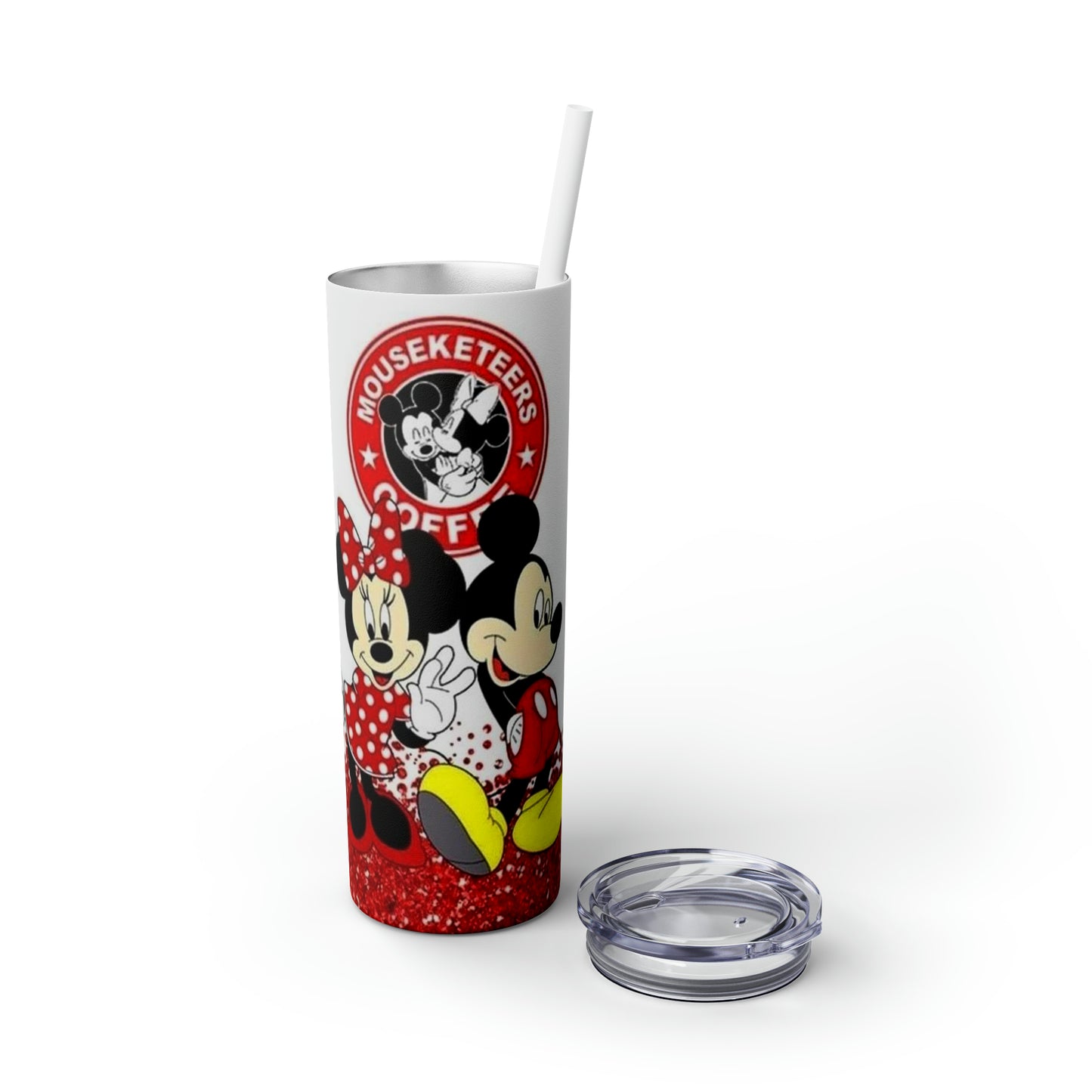 Mickey & Minnie Skinny Tumbler with Straw, 20oz