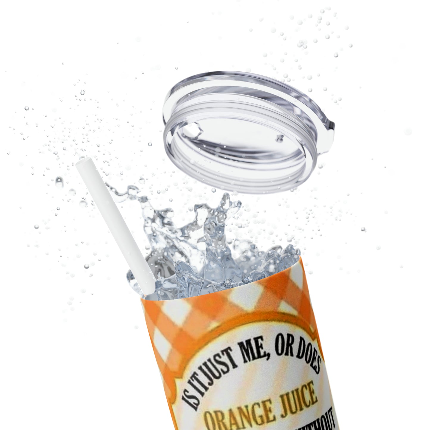 Orange Juice Skinny Tumbler with Straw, 20oz