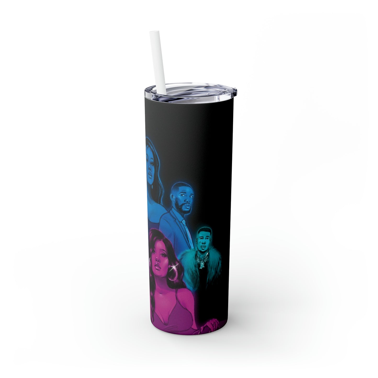 P valley Skinny Tumbler with Straw, 20oz