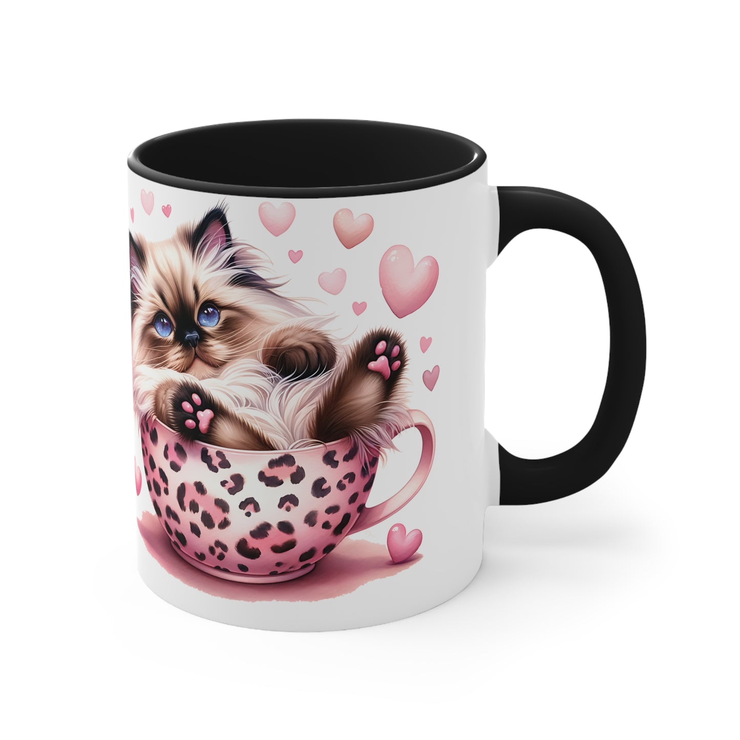 Cat in a leopard cup Accent Coffee Mug, 11oz