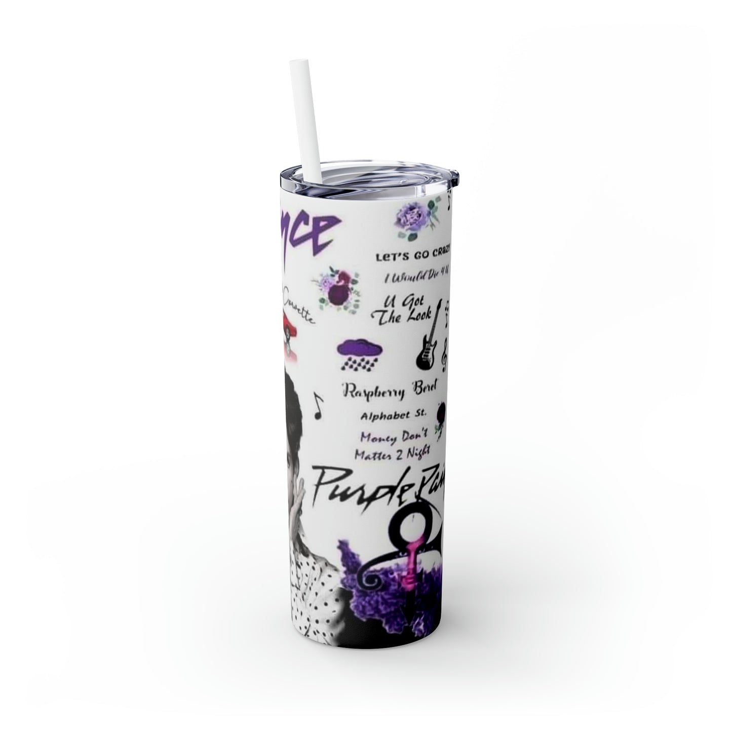 Prince Skinny Tumbler with Straw, 20oz