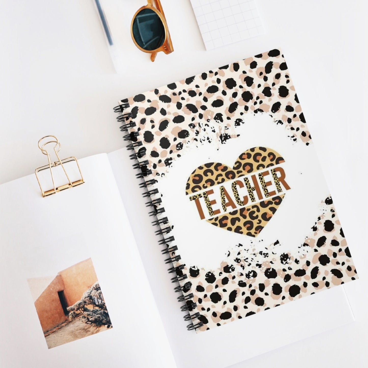 Leopard Teacher Spiral Notebook - Ruled Line