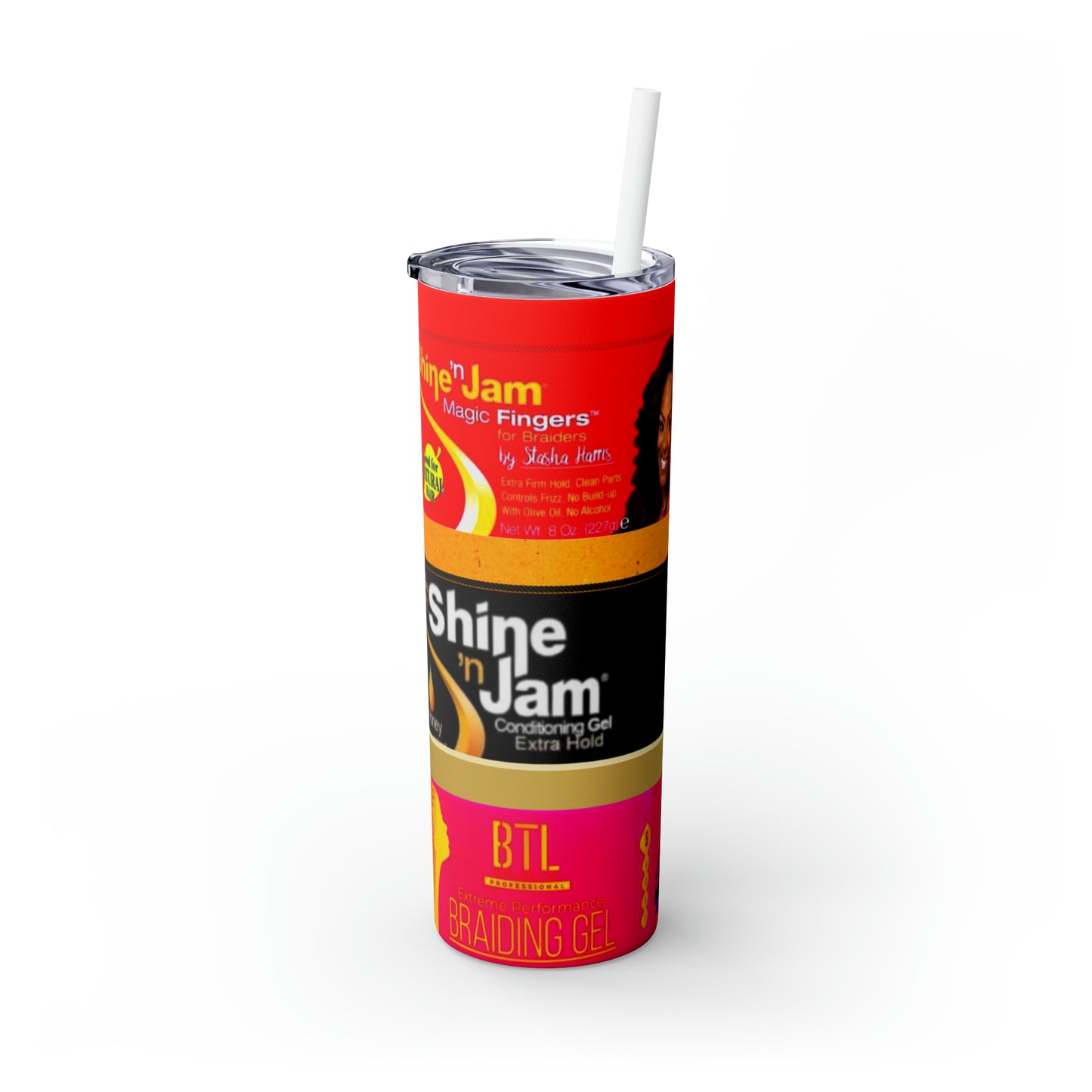 Personalized Shine jam Skinny Tumbler with Straw, 20oz