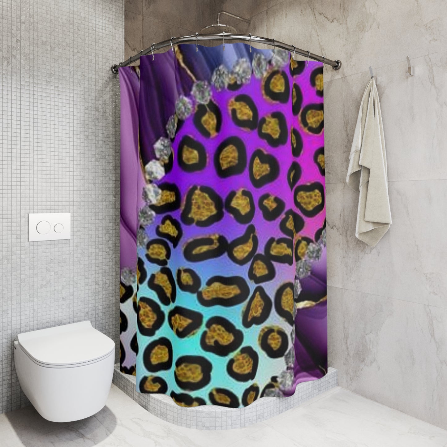 Leopard Polyester Shower Curtain