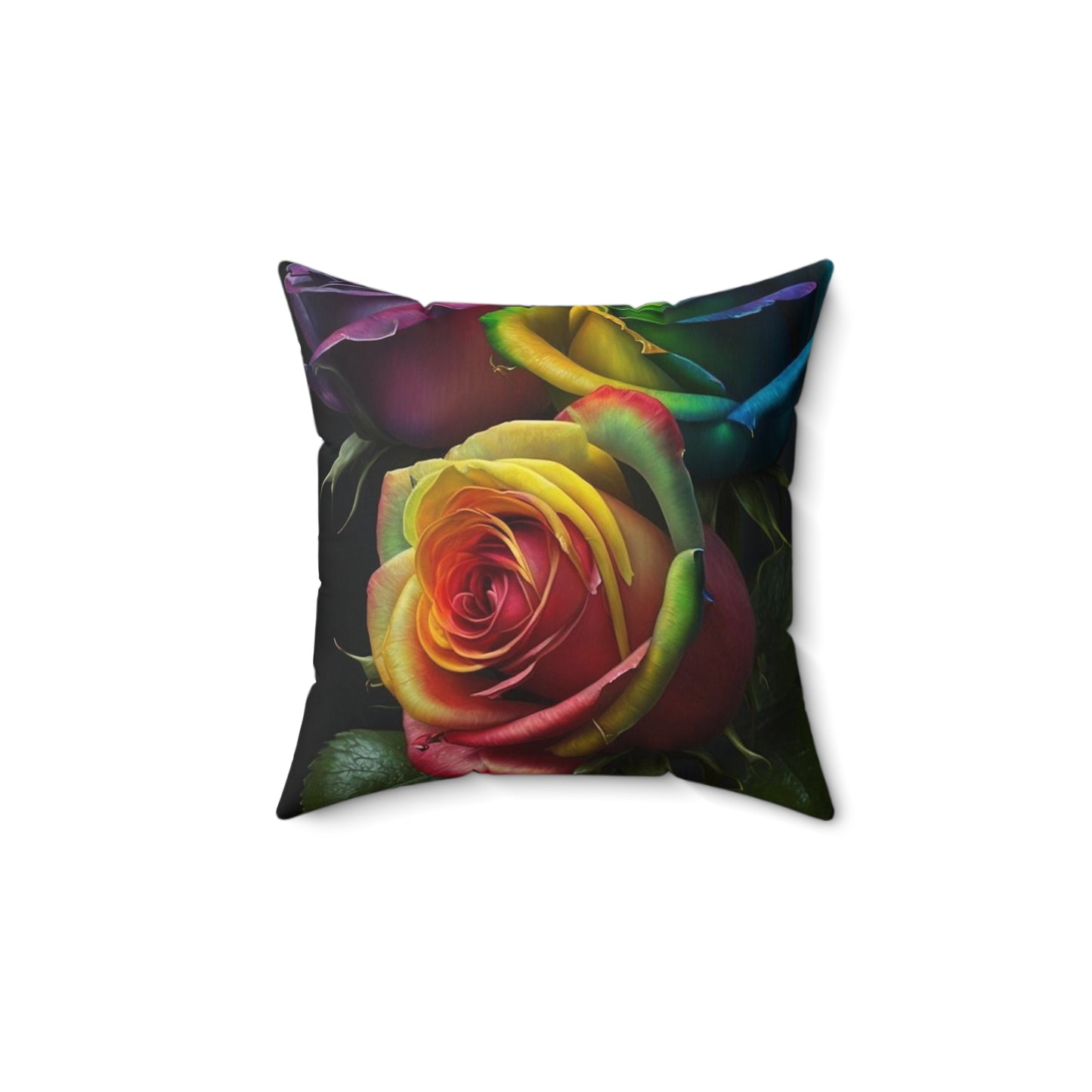 Rose Polyester Square Pillow