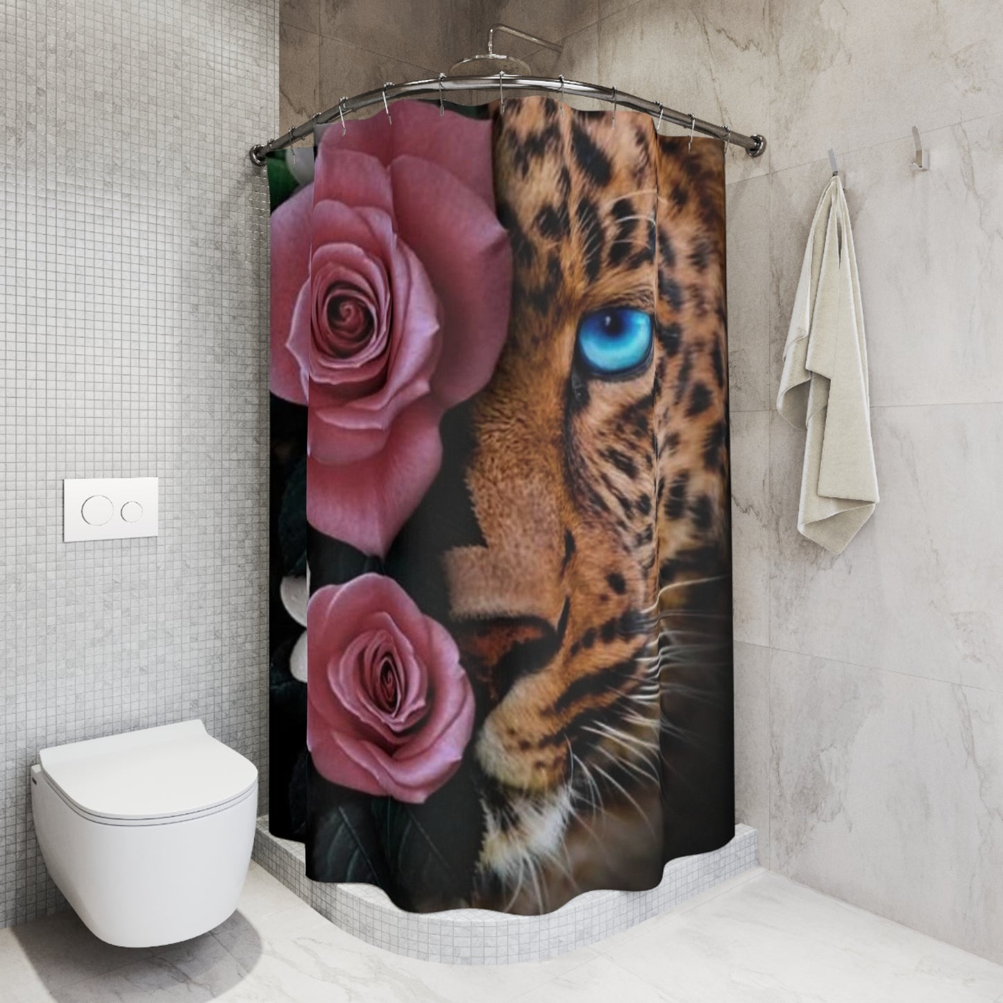 Leopard Polyester Shower Curtain