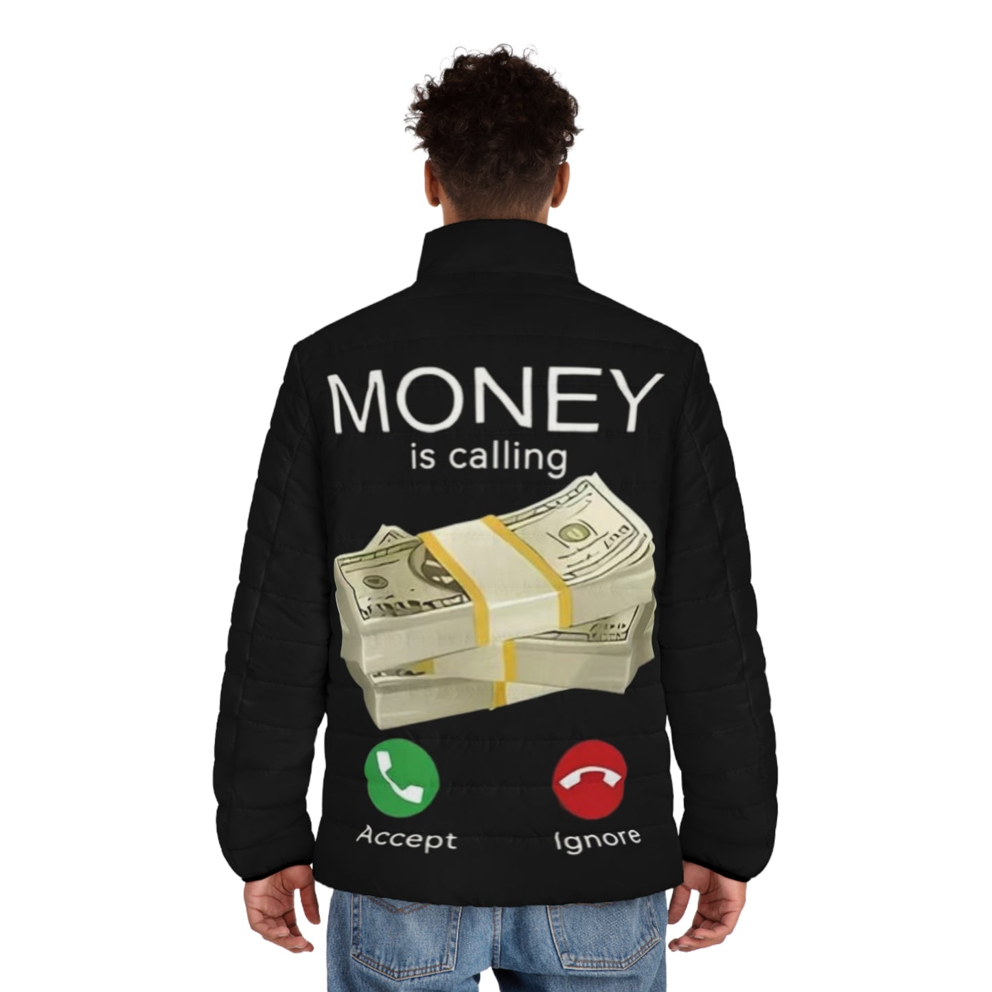 Money calling Puffer Jacket