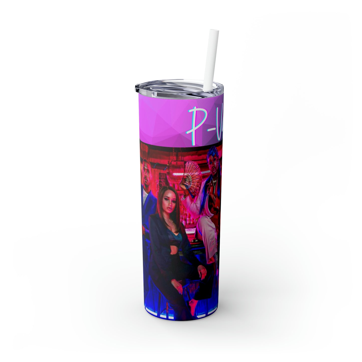 P valley Skinny Tumbler with Straw, 20oz