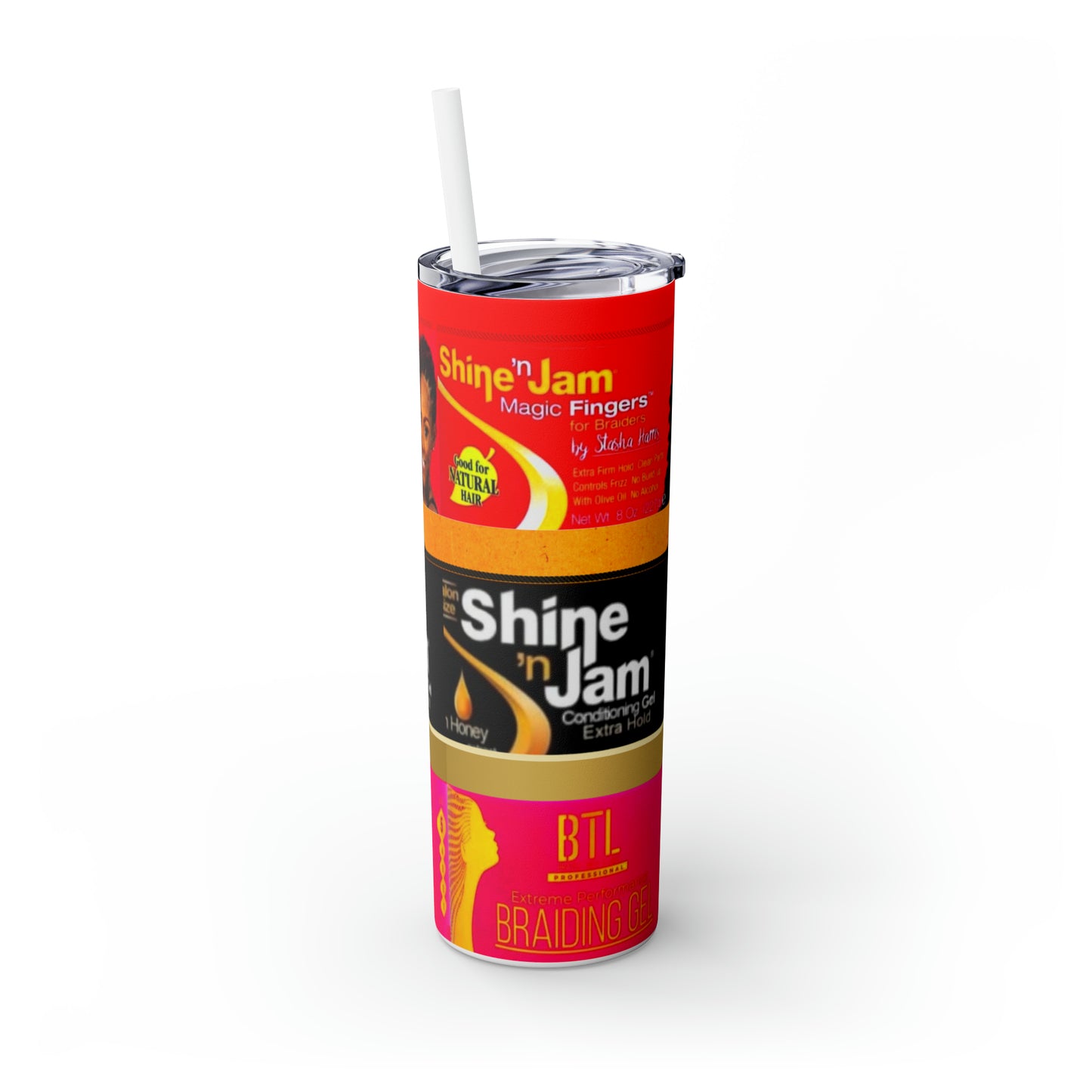 Shine jam Skinny Tumbler with Straw, 20oz