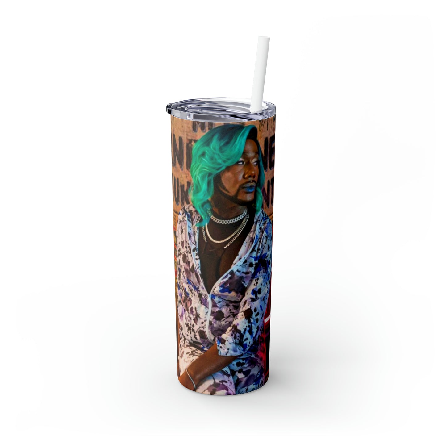 P valley Skinny Tumbler with Straw, 20oz