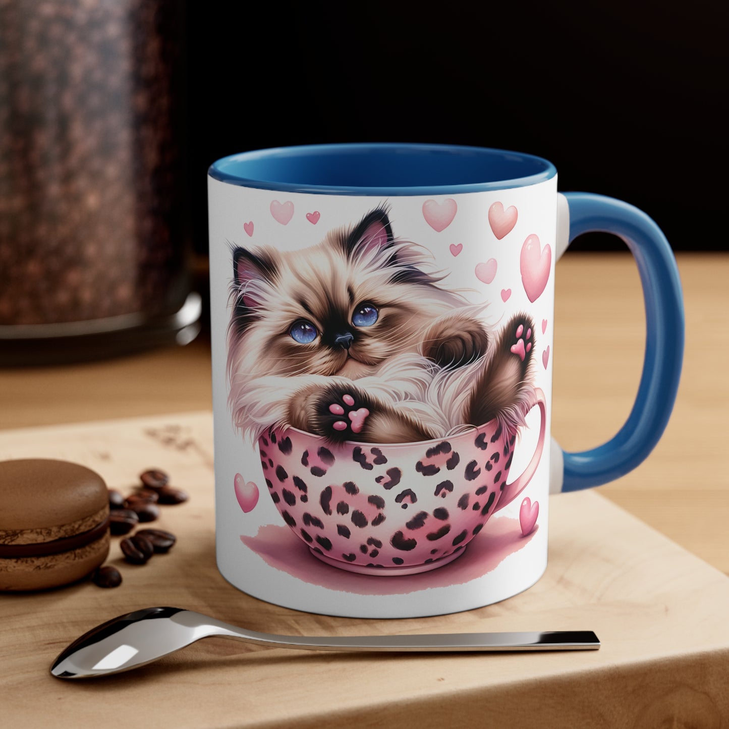 Cat in a leopard cup Accent Coffee Mug, 11oz