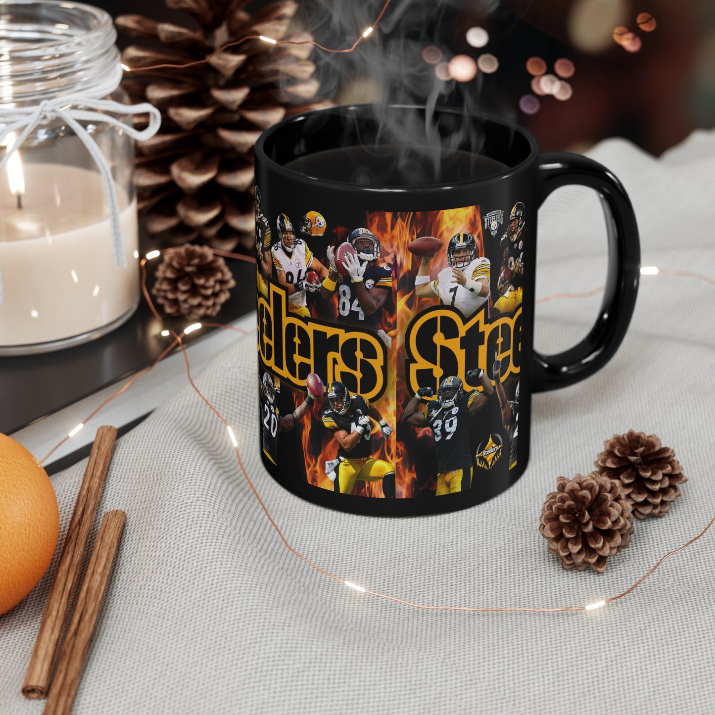 11oz Black Steelers Mug