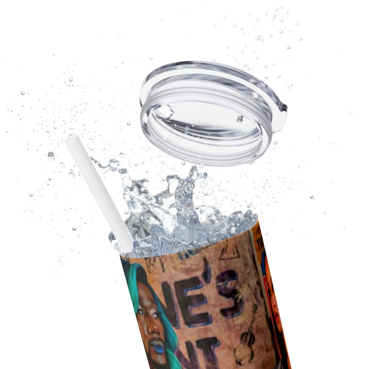 P valley Skinny Tumbler with Straw, 20oz