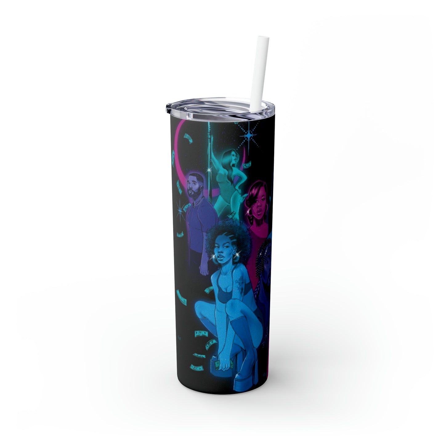 P valley Skinny Tumbler with Straw, 20oz