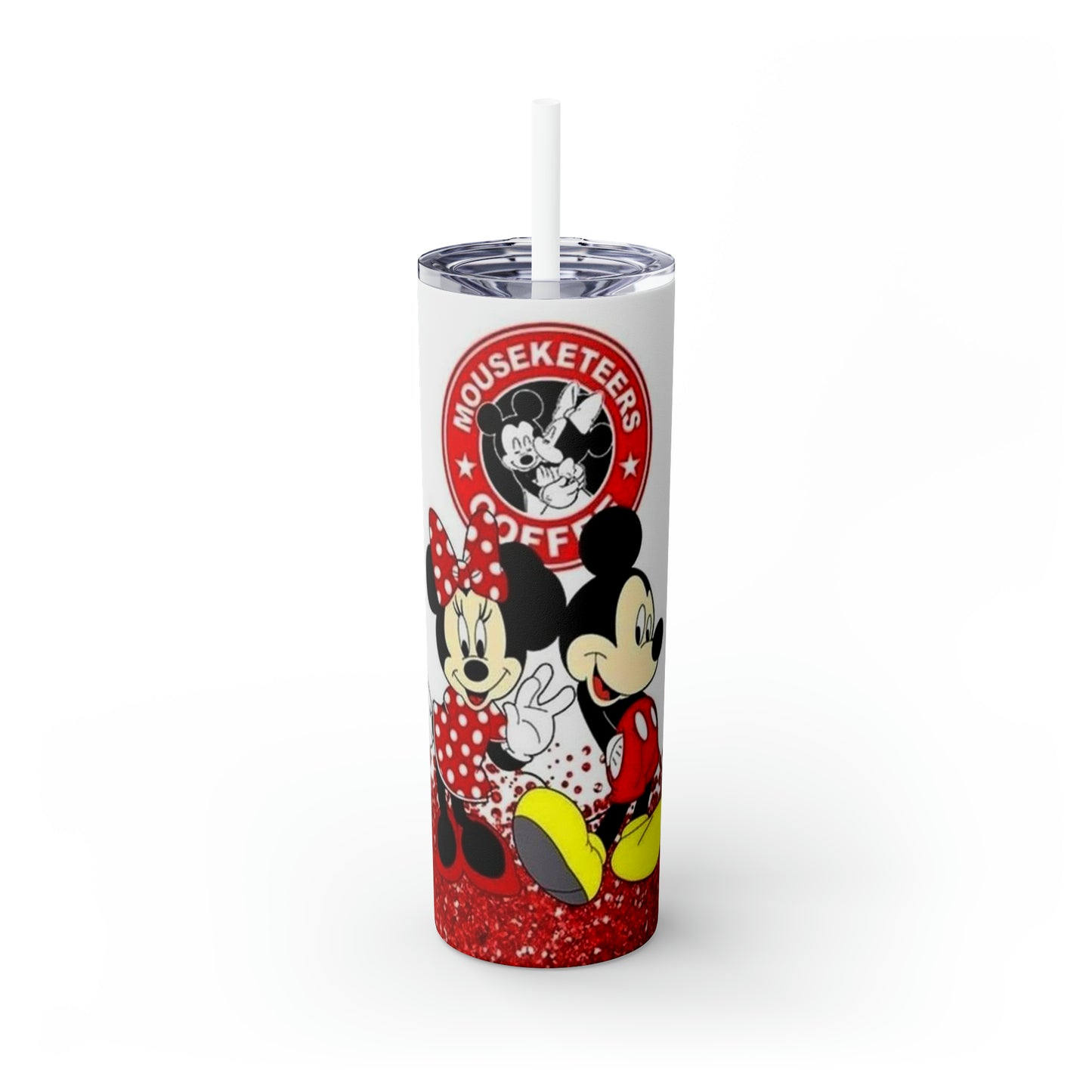 Mickey & Minnie Skinny Tumbler with Straw, 20oz