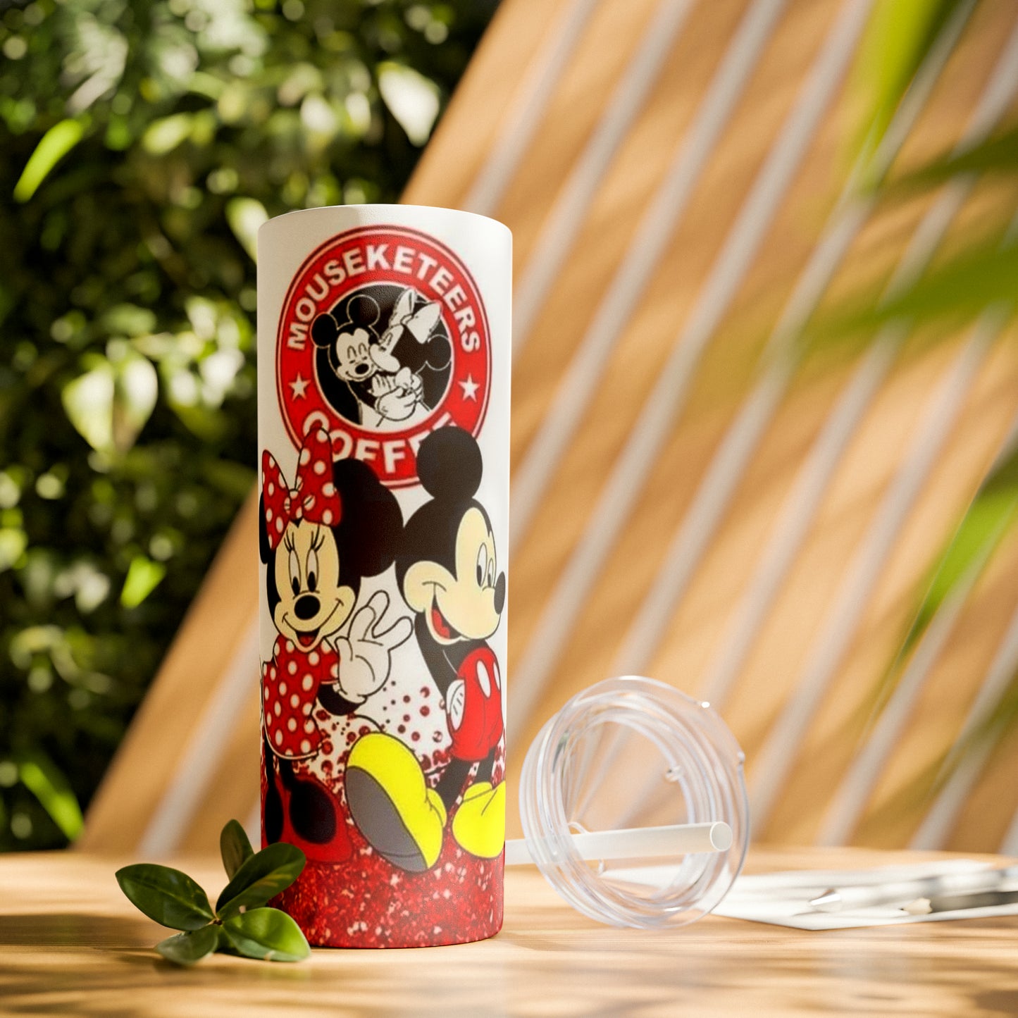 Mickey & Minnie Skinny Tumbler with Straw, 20oz