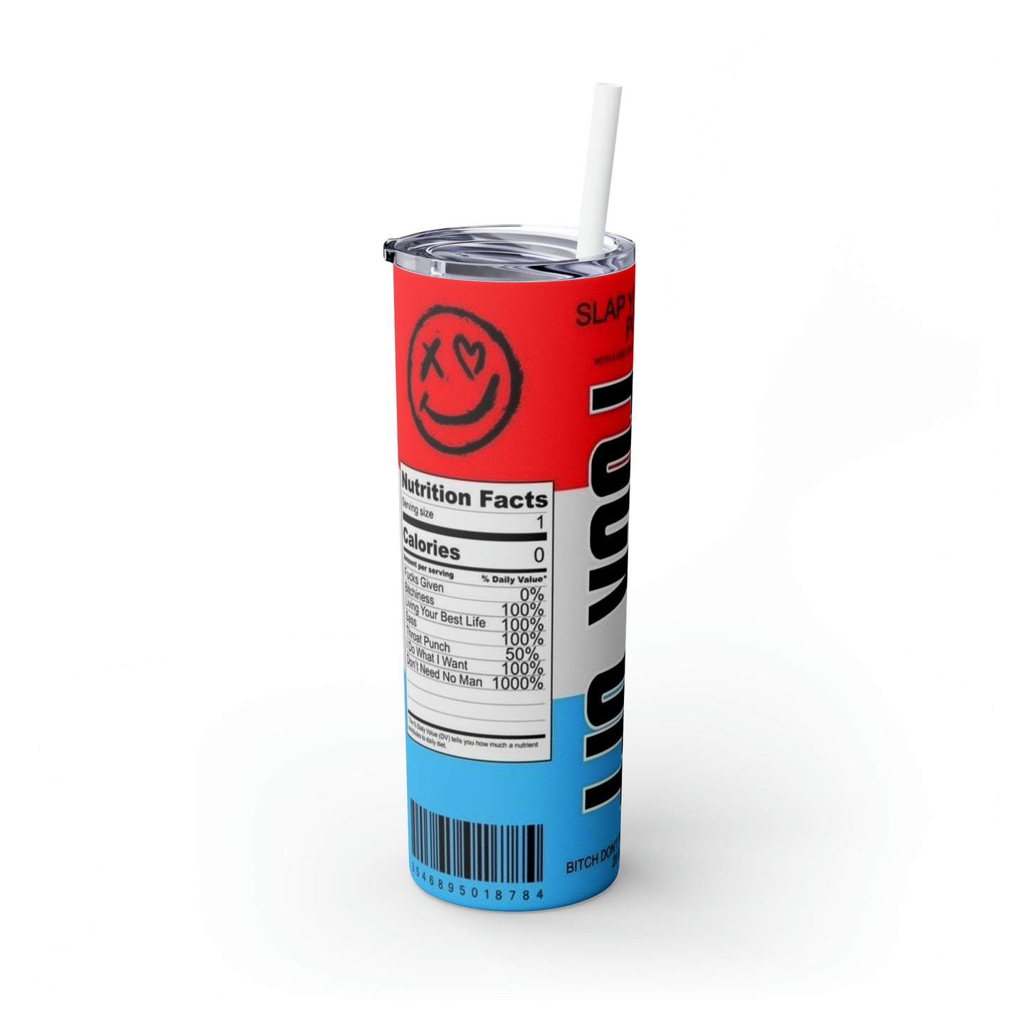 Fuck off Skinny Tumbler with Straw, 20oz