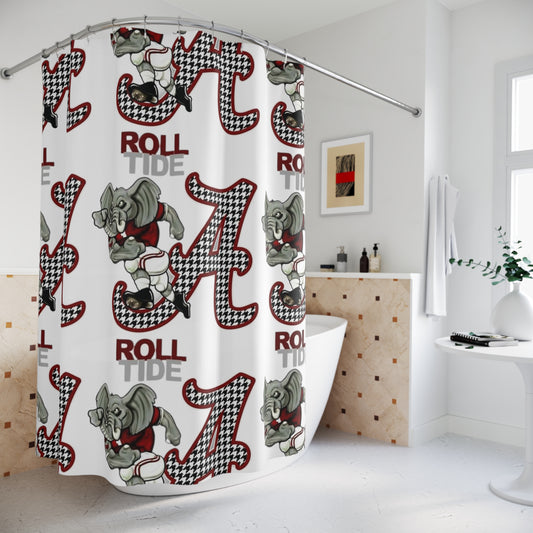 Roll tide Polyester Shower Curtain