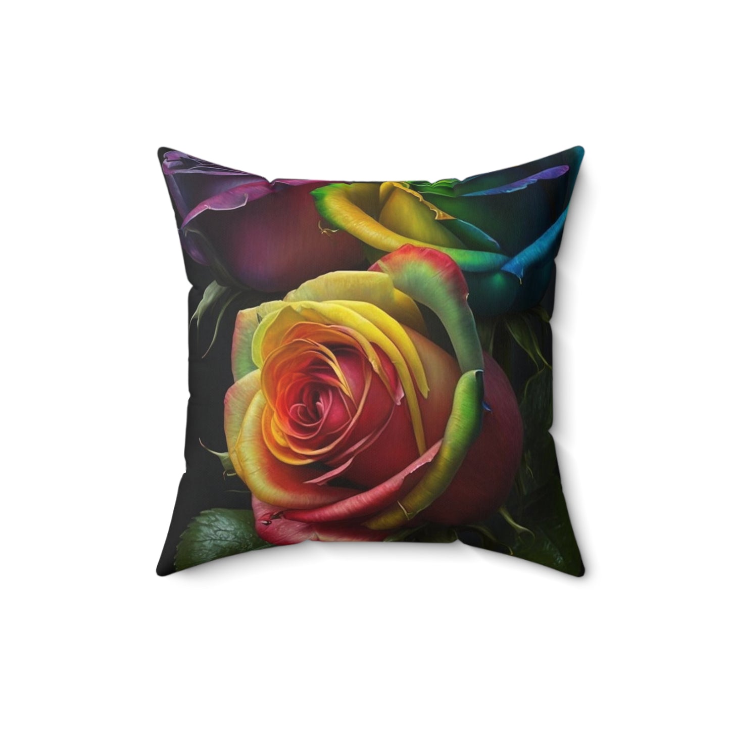 Rose Polyester Square Pillow