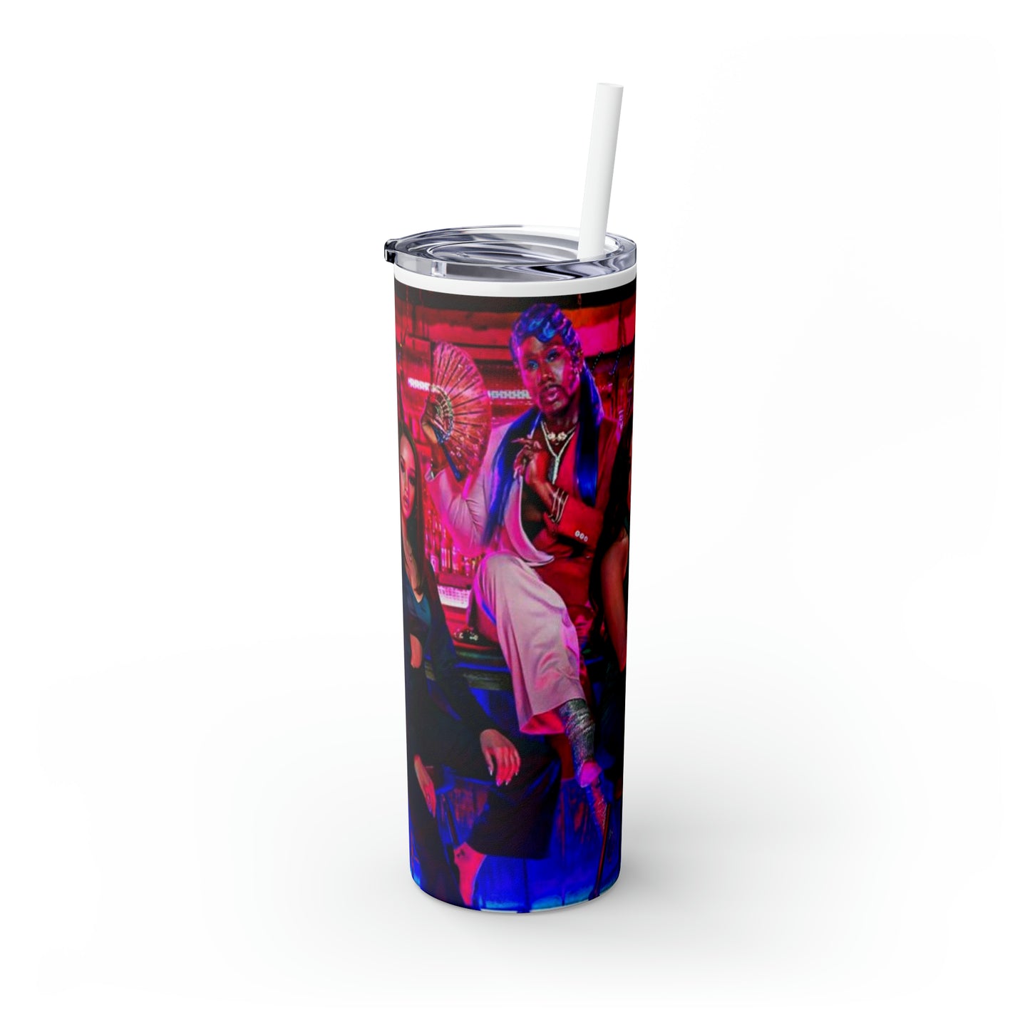 P valley Skinny Tumbler with Straw, 20oz