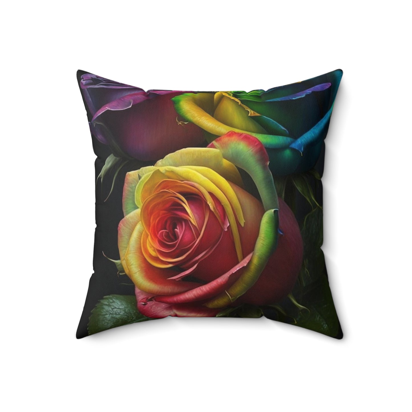 Rose Polyester Square Pillow