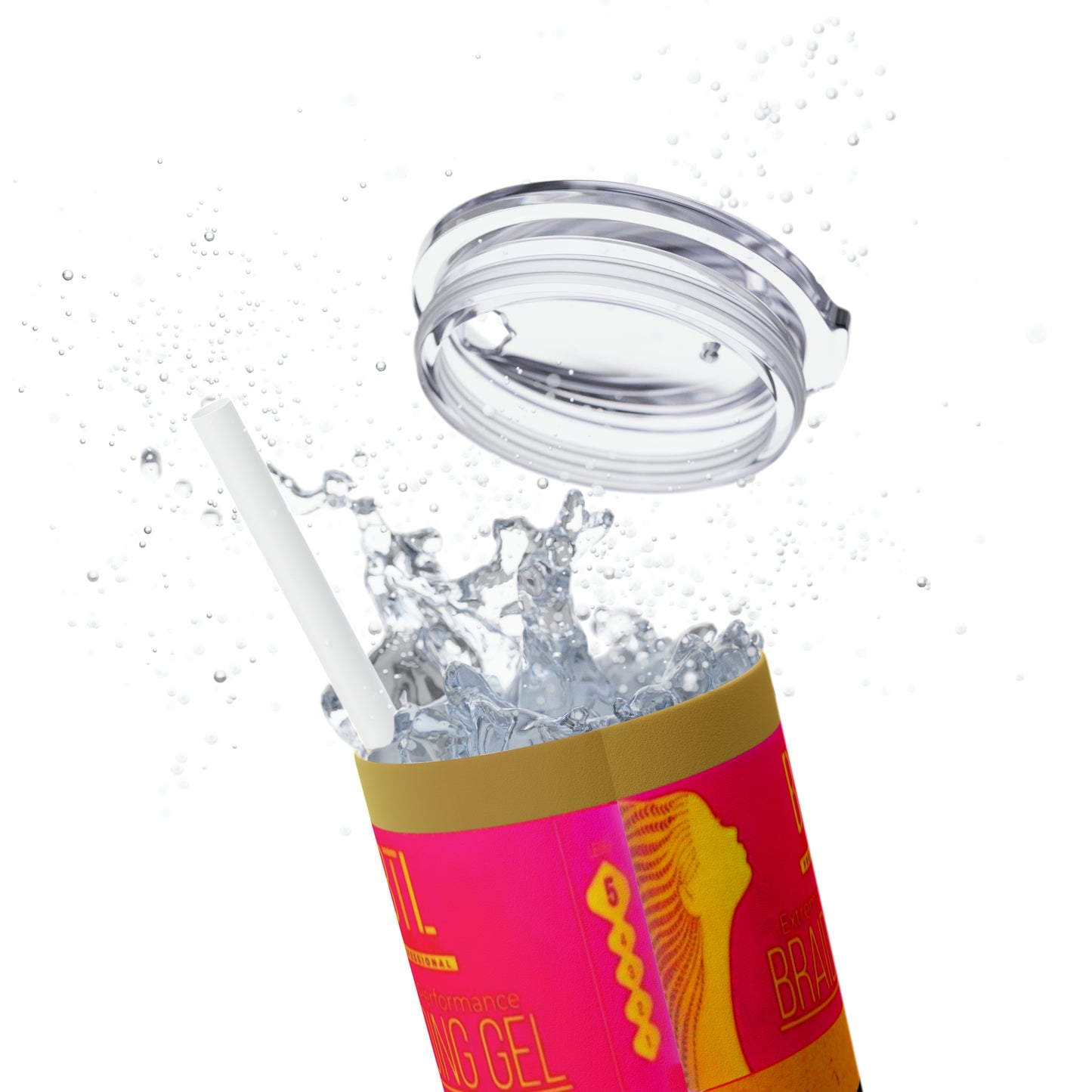 Shine n jam Skinny Tumbler with Straw, 20oz