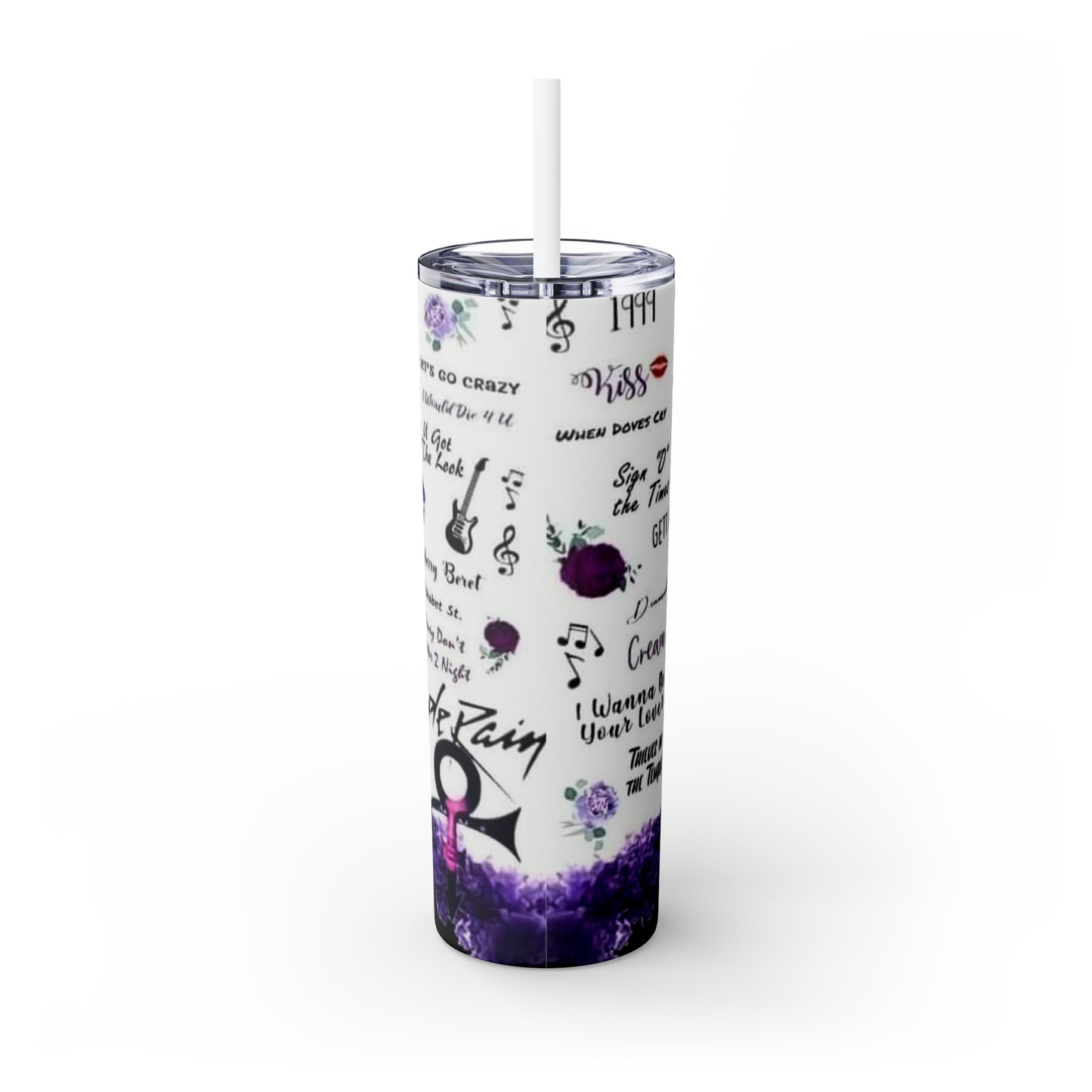 Prince Skinny Tumbler with Straw, 20oz