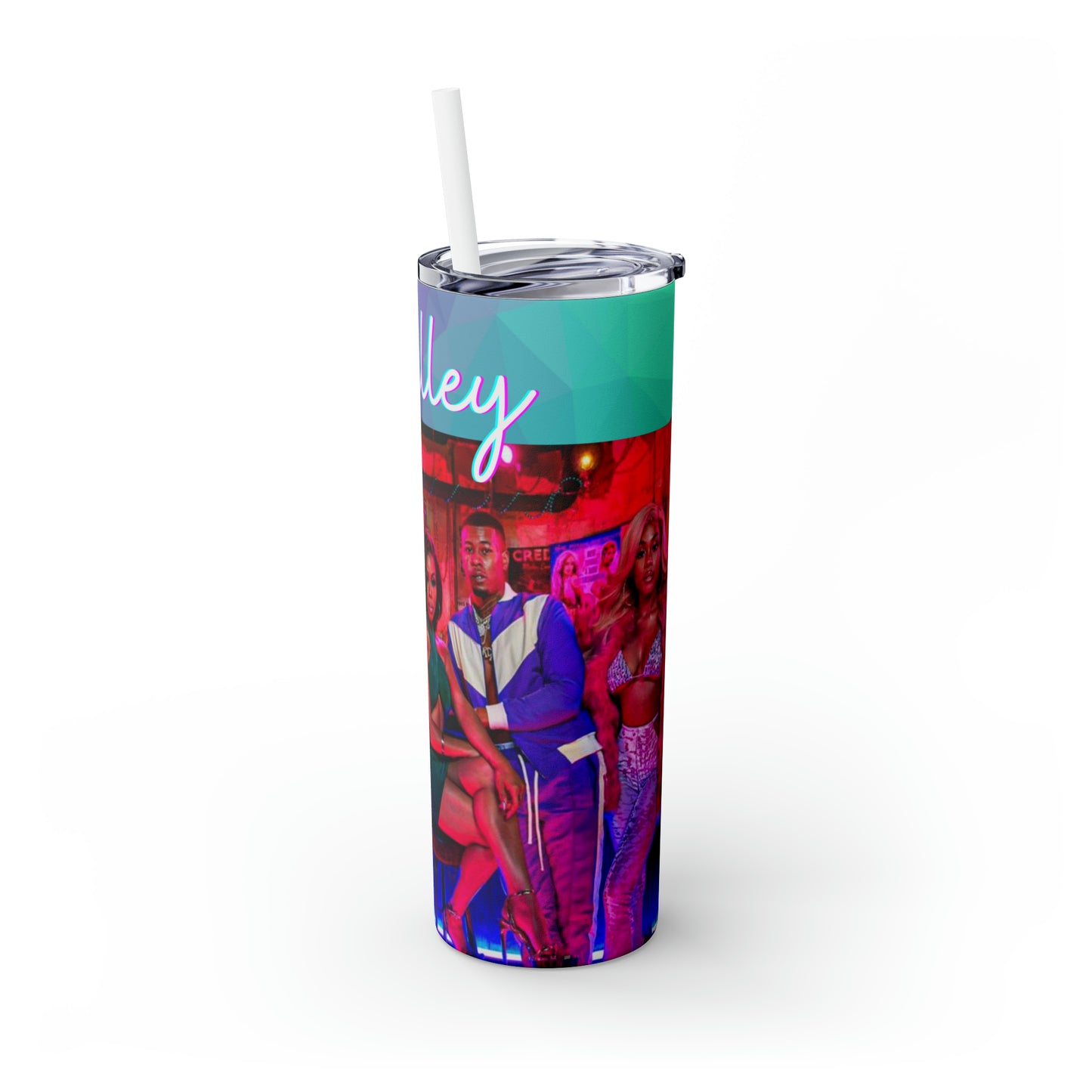 P valley Skinny Tumbler with Straw, 20oz