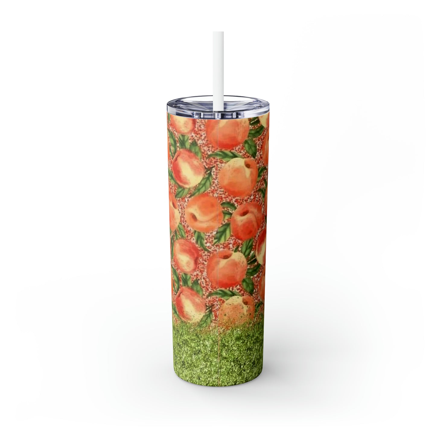 Summer Peach Skinny Tumbler with Straw, 20oz