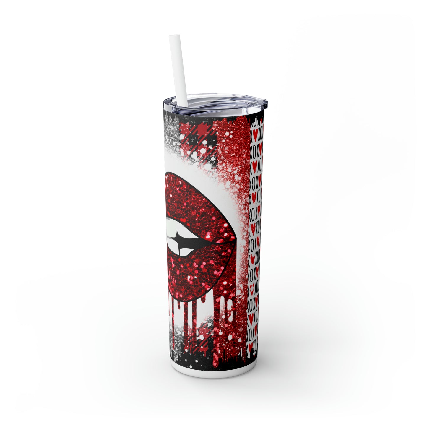 Valentines Skinny Tumbler with Straw, 20oz