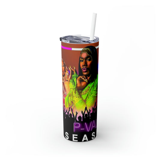 P valley Skinny Tumbler with Straw, 20oz