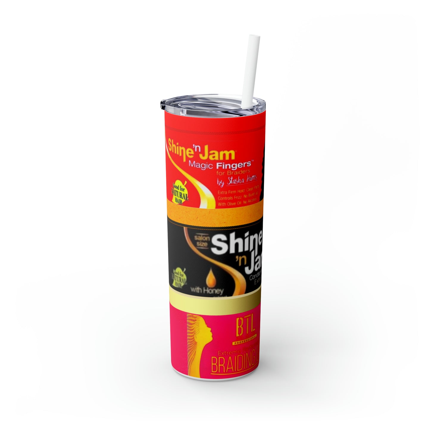 Shine jam Skinny Tumbler with Straw, 20oz