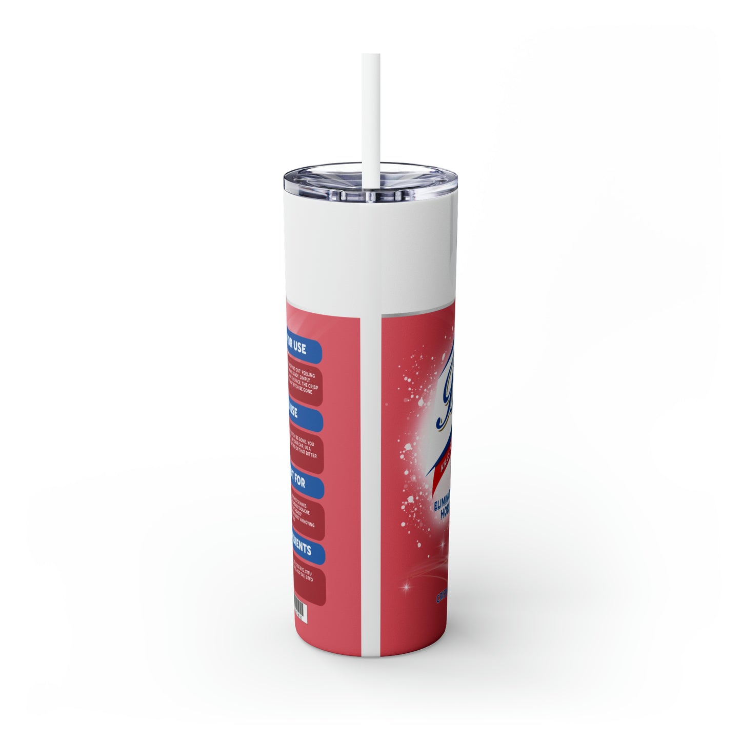 Bitch be gone Skinny Tumbler with Straw, 20oz