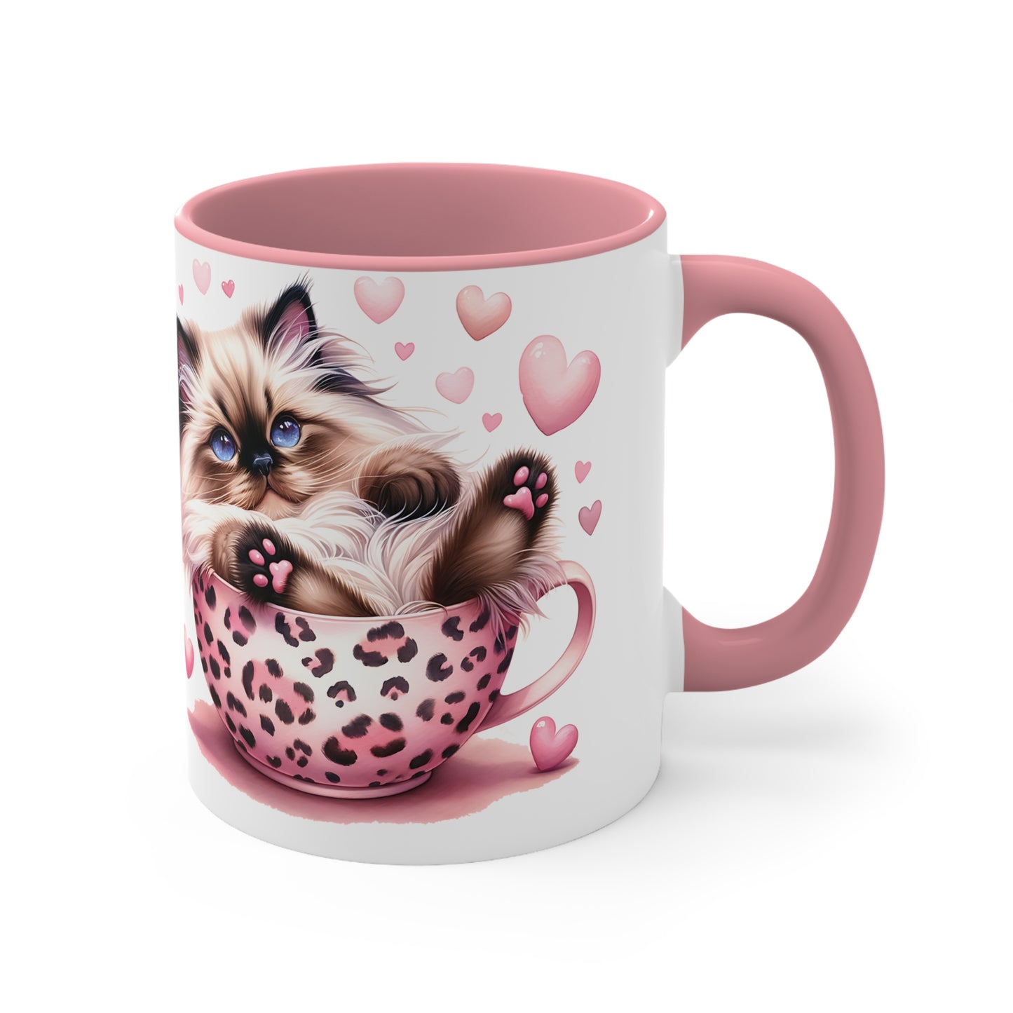 Cat in a leopard cup Accent Coffee Mug, 11oz