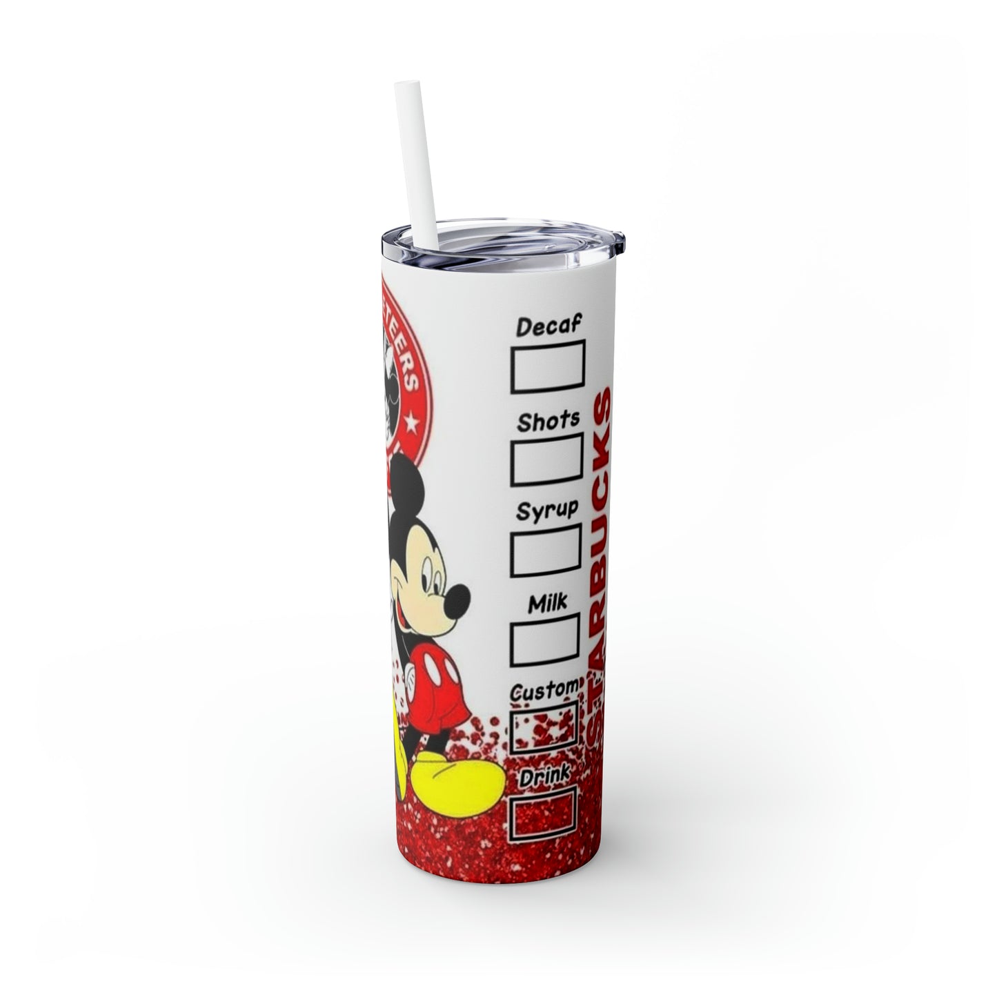 Mickey & Minnie Skinny Tumbler with Straw, 20oz