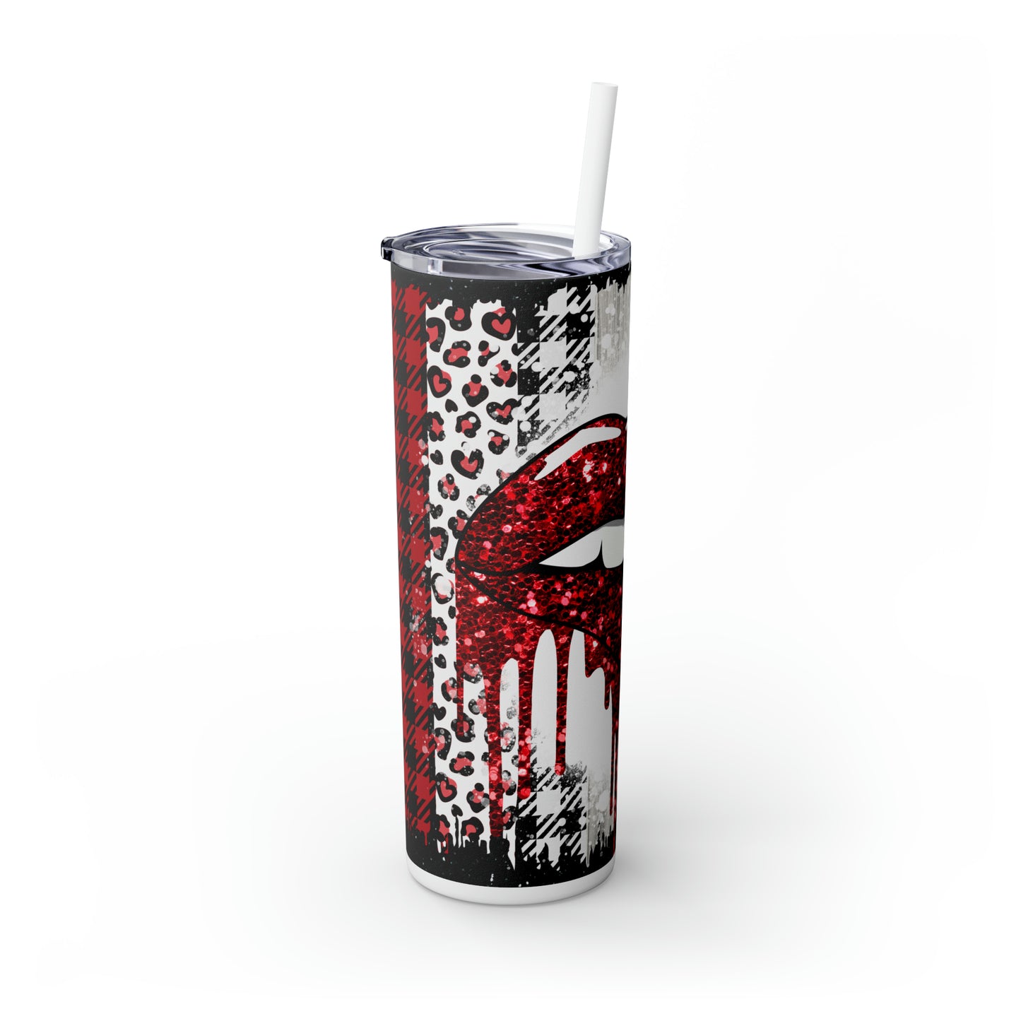 Valentines Skinny Tumbler with Straw, 20oz