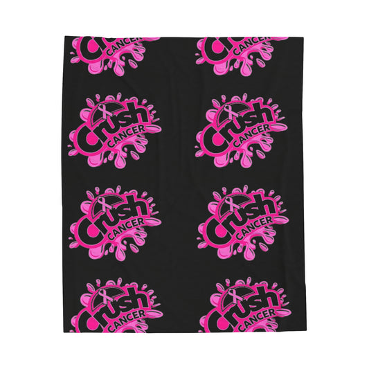 Crush cancer Velveteen Plush Blanket