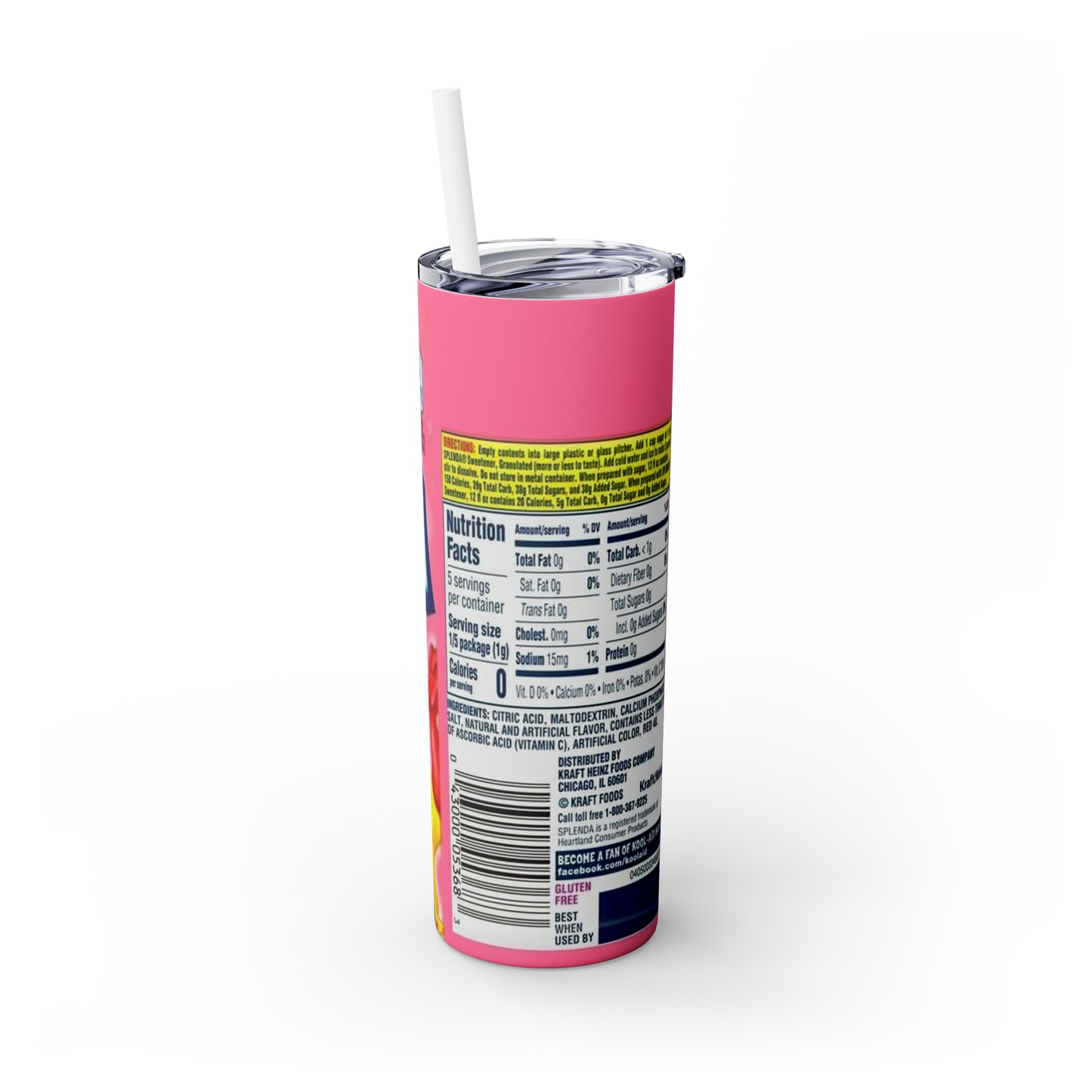 Kool-aid Skinny Tumbler with Straw, 20oz