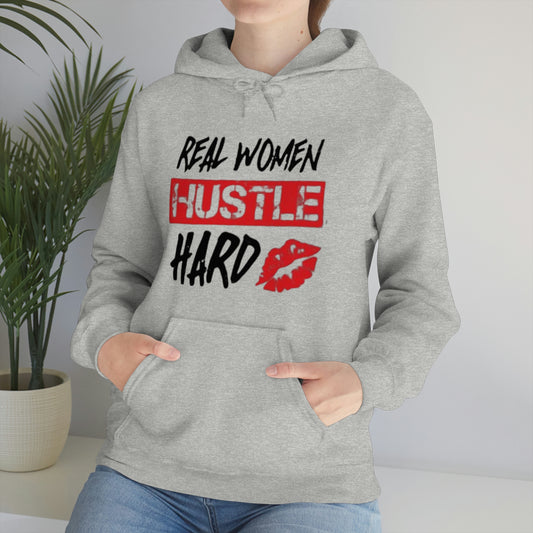 Real woman hustle hard Heavy Blend™ Hooded Sweatshirt