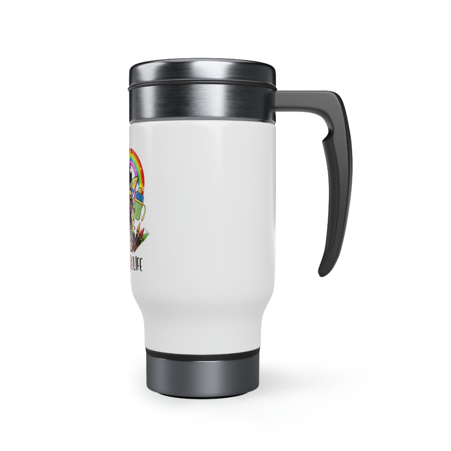 Stainless Steel Travel Mug with Handle, 14oz