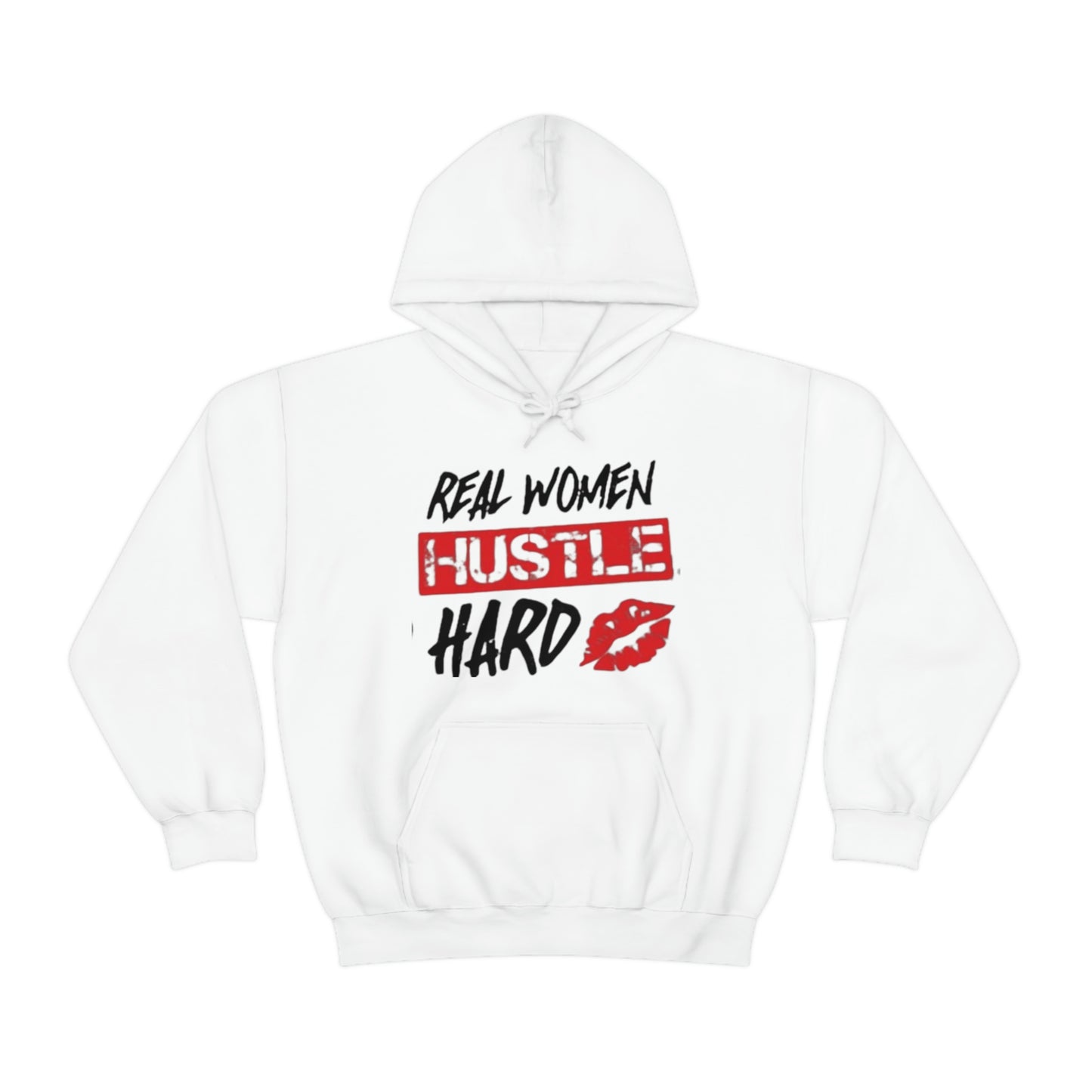 Real woman hustle hard Heavy Blend™ Hooded Sweatshirt